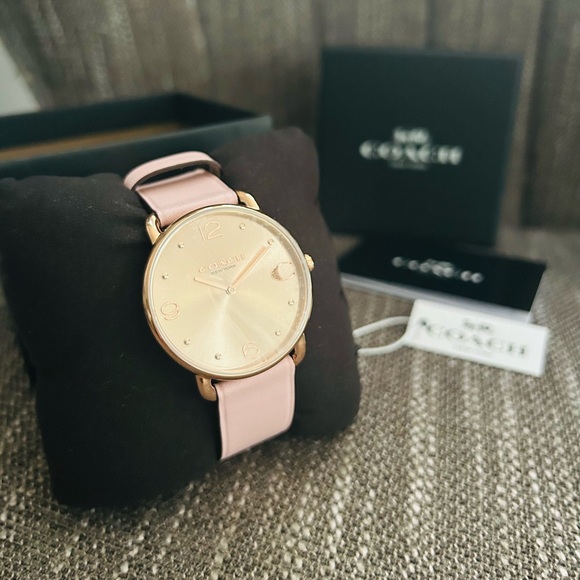 NWT Coach RoseGold Dial Elliot Genuine Leather Strap Watch - Picture 4 of 10